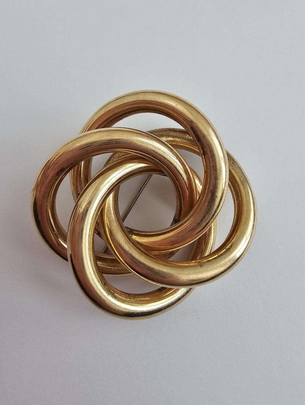 Vintage H.S.B. 12K Gold Filled Love Knot Brooch Mid-Century Minimalist Pin